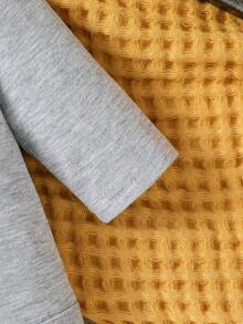 SHEIN 女嬰標語圖案連身背心 - 灰色 - 查看 3