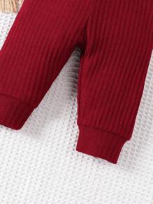 SHEIN Baby Boy Button Front Bodysuit & Sweatpants - Multicolor - View 7