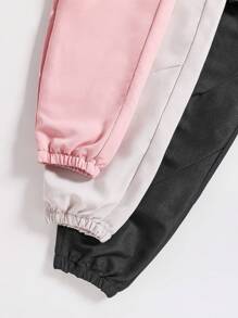 Sparklyn 青少年女孩3入組翻蓋口袋工裝褲 - 黑色 - 查看 4