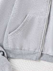 Teen Girl Zip Up Sweatshirt - Grey - View 6