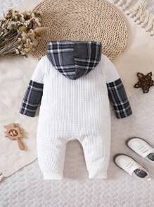 男嬰格紋印花連身褲 - 彩色 - 查看 2