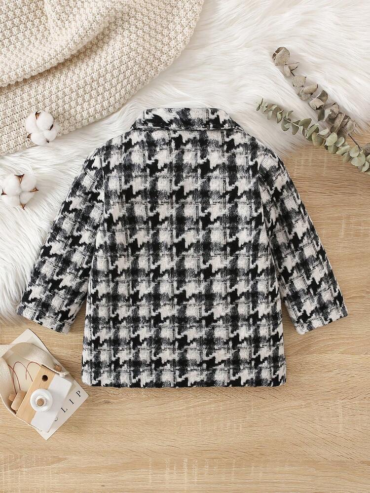 Baby Girl Plaid Pattern Double Breasted Overcoat