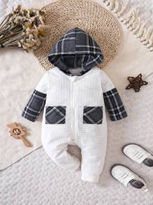 男嬰格紋印花連身褲 - 彩色 - 查看 1