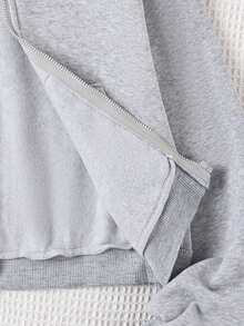 Teen Girl Zip Up Sweatshirt - Grey - View 7