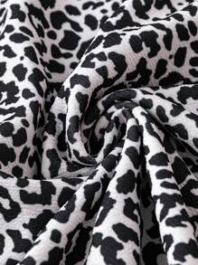 SHEIN LUNE Talla grande Sudadera con estampado de leopardo de hombros caídos - Multicolor - Ver 4