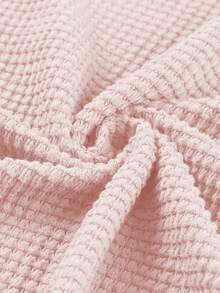 Acelitt Solid Drop Shoulder Tee - Pink - View 8