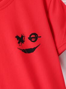 SHEIN Tween Boy 3pcs Expression Print Tee - Multicolor - View 3