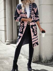 SHEIN Essnce 图案落肩开衫 - 彩色 - 查看 5