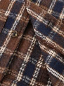 Baby Boy Plaid Print Overcoat With Belt - Multicolor - View 6