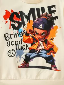 Đứa bé gái Khẩu hiệu & Hình ảnh Áo nỉ - Màu be - Xem 5