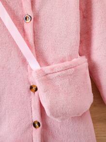 SHEIN Jong meisje 3D oor design Met kap Teddyjas Met tas