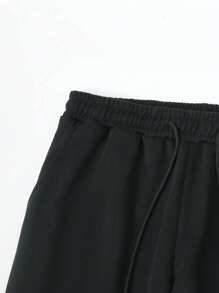 Manfinity Homme Men Solid Drawstring Waist Jogger Sweatpants, For Husband, Boyfriend Gifts - Black - View 6