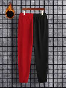 Manfinity Roghcode Men Cartoon Letter Graphic Two Tone Drawstring Waist Sweatpants Sweat Pants Color Block Urban Fashion Rapper - Multicolor - View 2