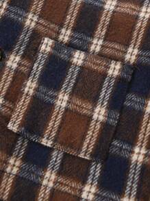 Baby Boy Plaid Print Overcoat With Belt - Multicolor - View 5