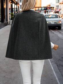 SHEIN Clasi In sọc áo tay cánh Áo khoác Cape - màu đen - Xem 2