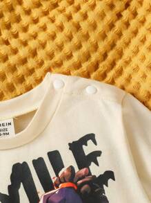 Đứa bé gái Khẩu hiệu & Hình ảnh Áo nỉ - Màu be - Xem 4