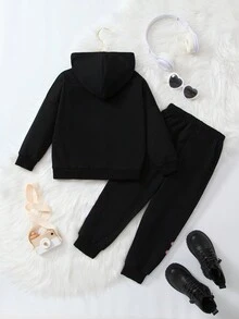 SHEIN 年輕女孩們套裝 - 黑色 - 查看 2