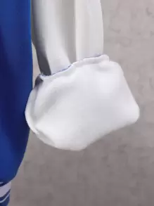 SHEIN 男大童字母圖案條紋飾邊撞色落肩袖學院風夾克不帶T恤 - 白色 - 查看 3