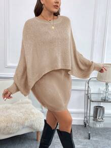 SHEIN Clasi 大碼蝙蝠袖毛衣和針織裙