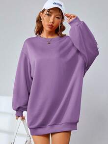 SHEIN EZwear Mặc Câu lạc bộ
Trang phục Dự tiệc
Quần áo Dự tiệc Đồ họa Chữ cái Thả vai Đầm nỉ - Màu tím - Xem 3