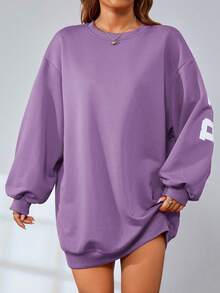 SHEIN EZwear Mặc Câu lạc bộ
Trang phục Dự tiệc
Quần áo Dự tiệc Đồ họa Chữ cái Thả vai Đầm nỉ - Màu tím - Xem 7