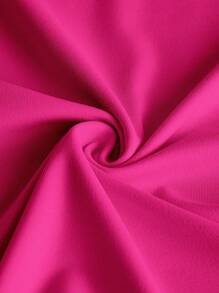 SHEIN BASICS Camiseta unicolor de cuello redondo - Rosa Fucsia - Ver 4