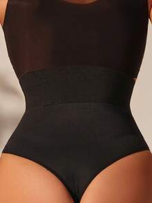 SHEIN Braguitas Moldeadoras Para Mujer Con Cremallera - Negro - Ver 2