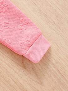 Baby Girl Contrast Mesh Ruffle Trim Sweatshirt - Pink - View 4