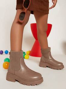 Chicas Botas chelsea minimalista sin cordones - Marrón - Ver 5