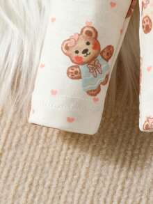 Baby Girl Bear Print Snug Fit PJ Set - Multicolor - View 3