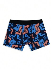 Funny & Cute Men's High Stretch Fabric Multicolor Letter Pattern Tape Trunks - Multicolor - View 3