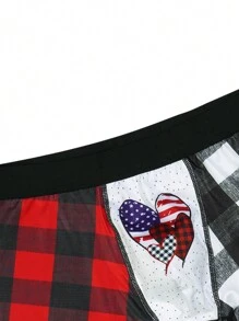 Men Plaid & Heart Print Boxer Brief - Multicolor - View 4