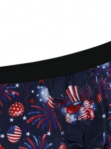 Men's American Flag Element Printed Underwear - Multicolor - View 4