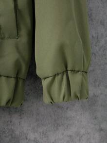 1pc Tween Boys' Letter Printed Jacket Fall Winter - Orange - View 4