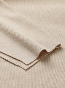 SHEIN Clasi Plus Solid Asymmetrical Neck Bodycon Sweater Dress - Khaki - View 4