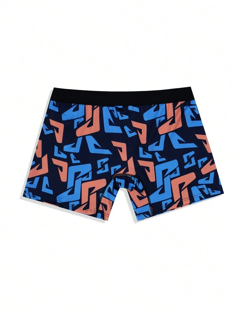 Funny & Cute Men's High Stretch Fabric Multicolor Letter Pattern Tape Trunks
