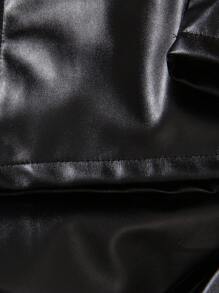 SHEIN Young Boy Flap Detail PU Jacket & Pants Without Tee Chic Outfits For Autumn/Winter - Black - View 6