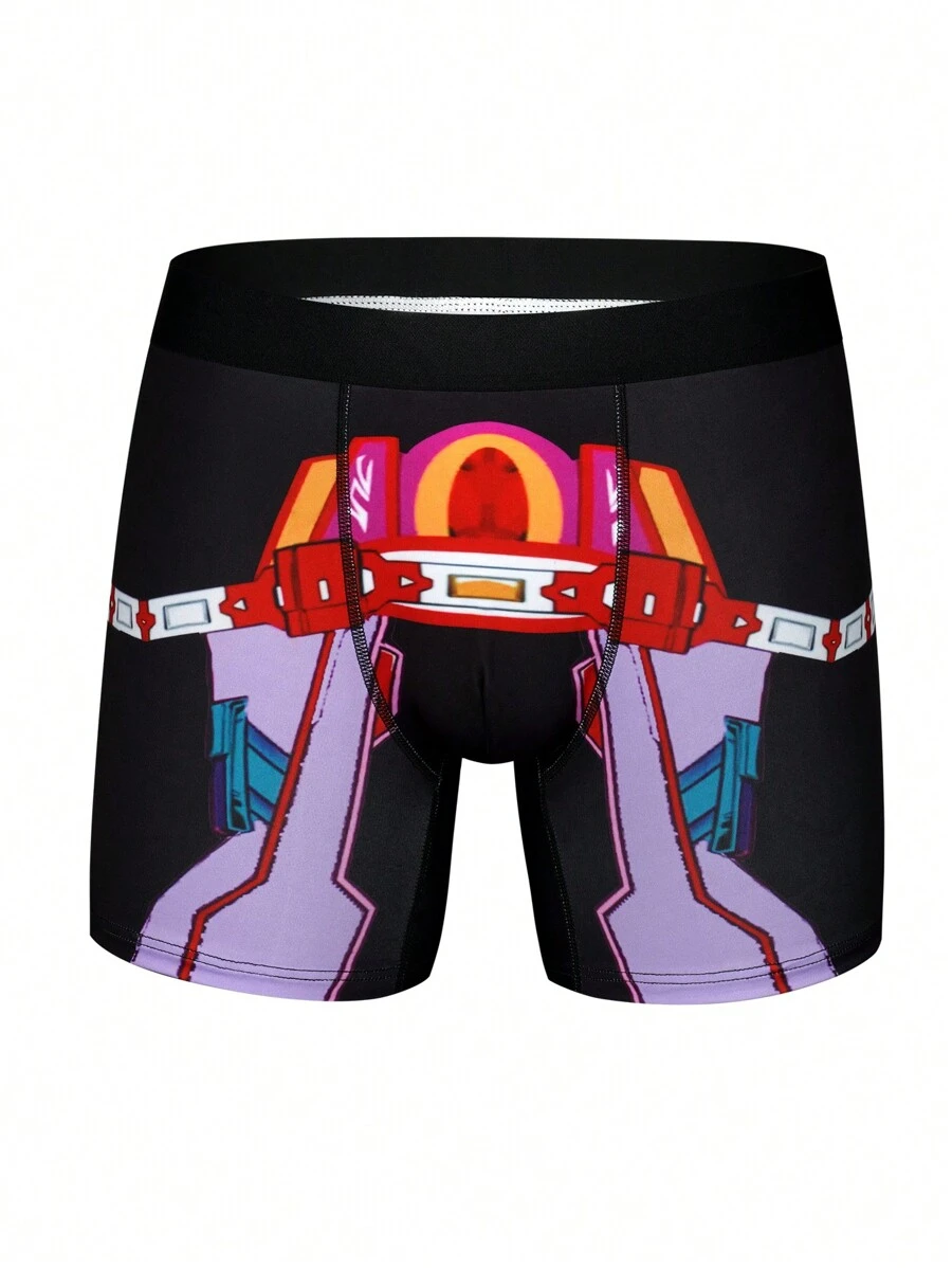 Men Cartoon Graphic Boxer Brief - Multicolor - View 1