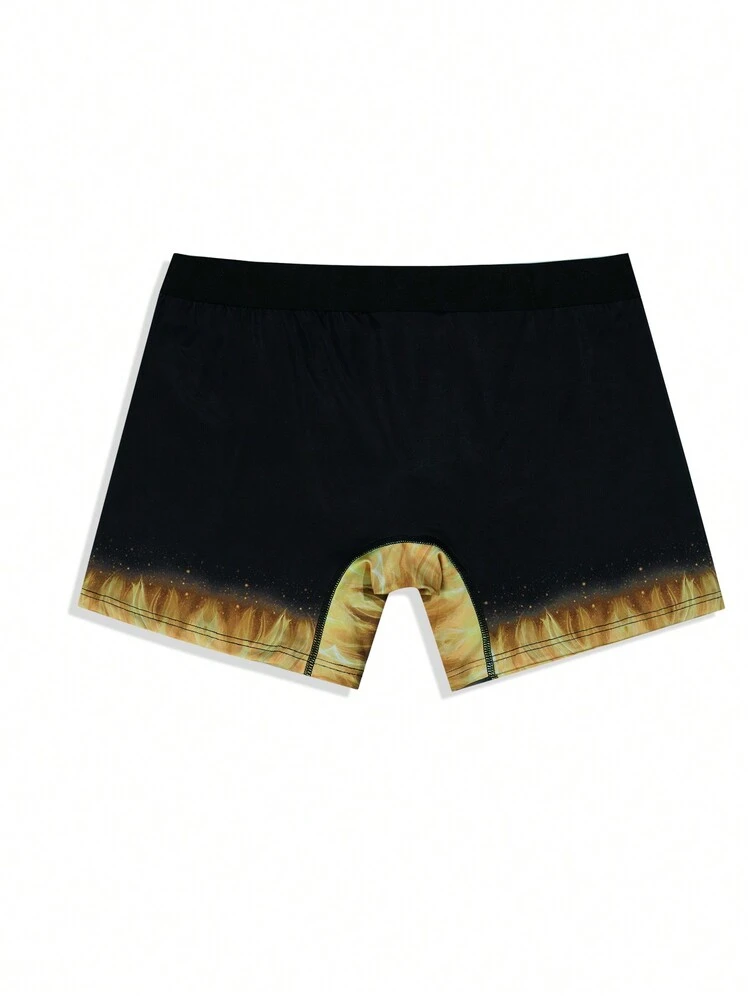 Men's Letter Flame Print Boxer Briefs