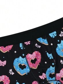 Men's Donut Print Boxer Briefs - Multicolor - View 4