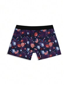 Men's American Flag Element Printed Underwear - Multicolor - View 2