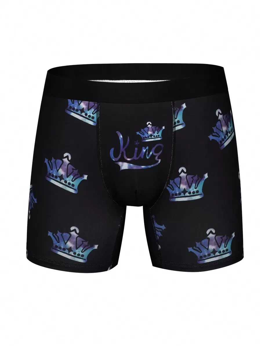 Men's Crown Printed Boxer Briefs - Multicolor - View 1