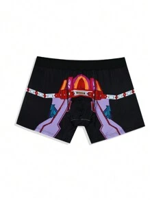Men Cartoon Graphic Boxer Brief - Multicolor - View 4