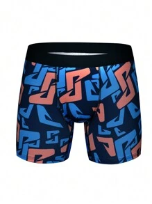 Funny & Cute Men's High Stretch Fabric Multicolor Letter Pattern Tape Trunks - Multicolor - View 1