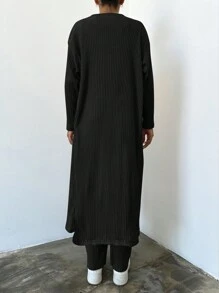 RueChic Áo ba lỗ trơn & Quần & Áo khoác hở vai phía trước - màu đen - Xem 2