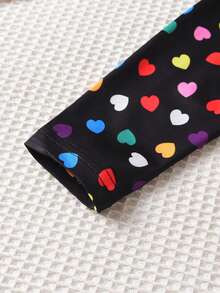 SHEIN 女孩波點圖案泡泡袖繫腰帶洋裝