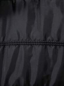 男士1入組拼接面拉鏈開襟加絨內裏開襟衫 - 灰色 - 查看 4