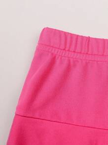 SHEIN 年轻女孩 2 合 1 连衣裙搭配紧身裤，纯淡粉色，甜美可爱风格，春秋季