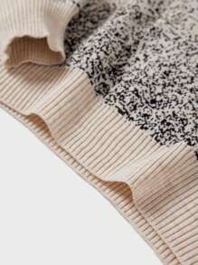 RueChic Men's Round Neck Sweater With Mountain Pattern - Apricot - View 4