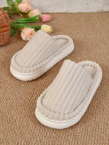 Fall/Winter Minimalist Comfortable Plush Home Slippers,Fluffy Slippers - Beige - View 3